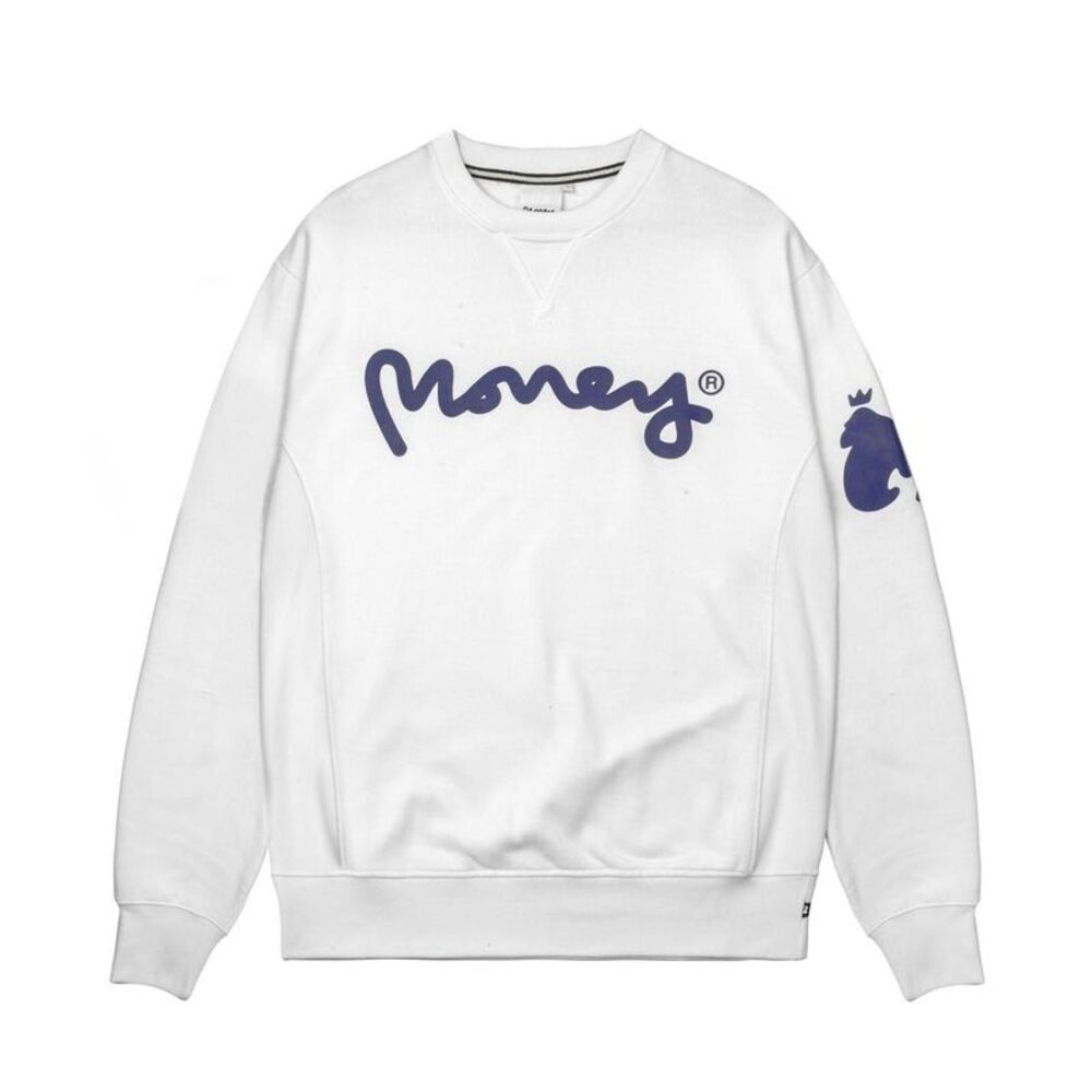 Money Unisex Adult Ape Knitted Logo Long-Sleeved Sweatshirt / White